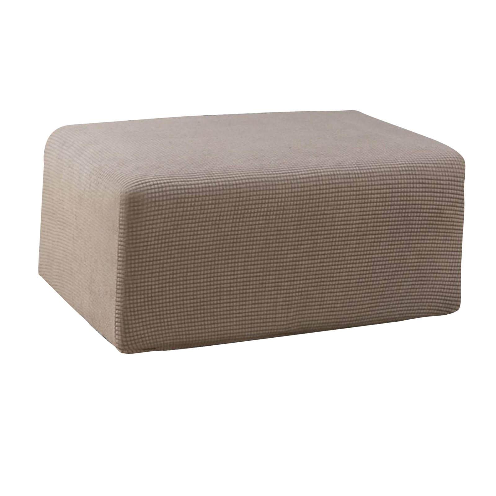 Rectangle Storage Stool Slipcovers - Machine Washable Ottoman Protector Covers for Living Room & Bedroom - Light Brown - Perfect for Home Organization, Extra Seating & Furniture Protection