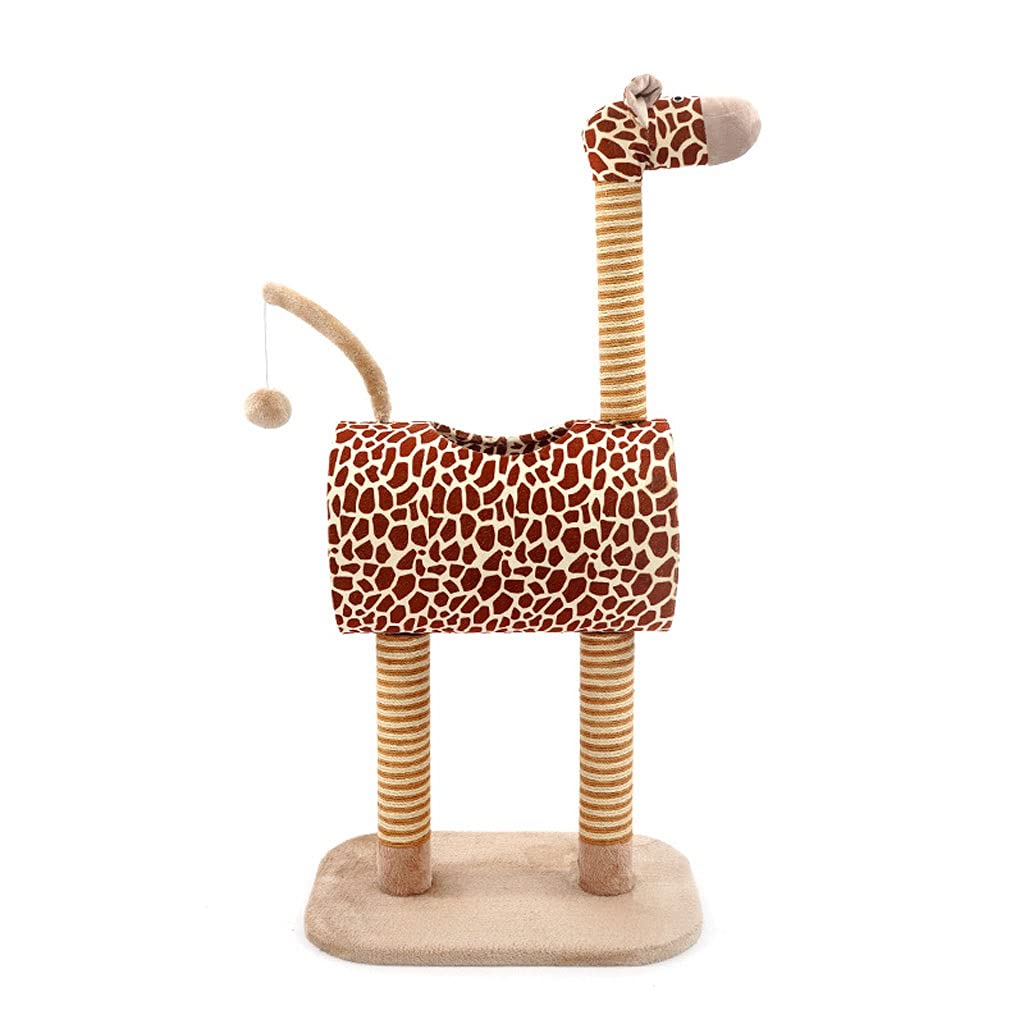 DIY Cat Tree with Giraffe Design - Sisal Rope Scratching Post, Jumping Toy & Climbing Frame for Kittens | Indoor Pet Play Tower & House for Cats | Perfect for Small Spaces & Multi-Cat Homes