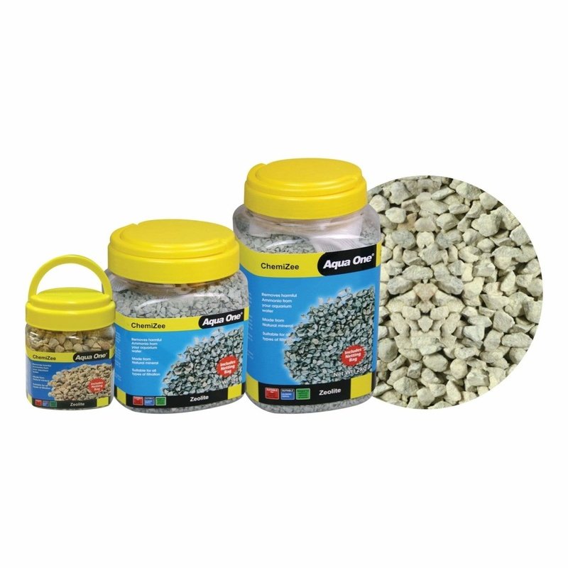 Aqua One ChemiZee Zeolite Ammonia Remover for Fish Tank - Natural Water Filter Media for Freshwater & Saltwater Aquariums - Reduces Harmful Ammonia & Improves Water Clarity for Healthy Fish