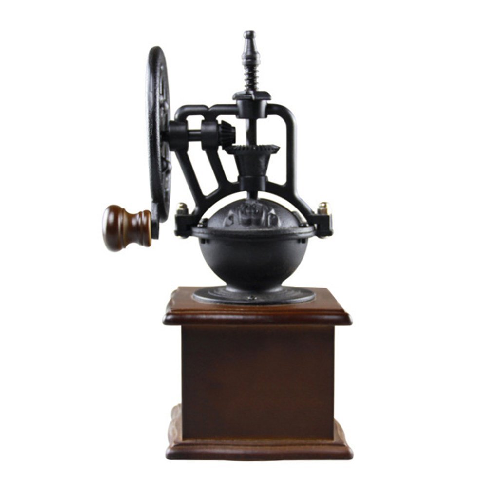 Vintage Style Manual Coffee Grinder - Hand Crank Wooden Coffee Bean Mill with Ferris Wheel Design, Portable Hand Coffee Maker for Espresso, French Press, Camping & Travel