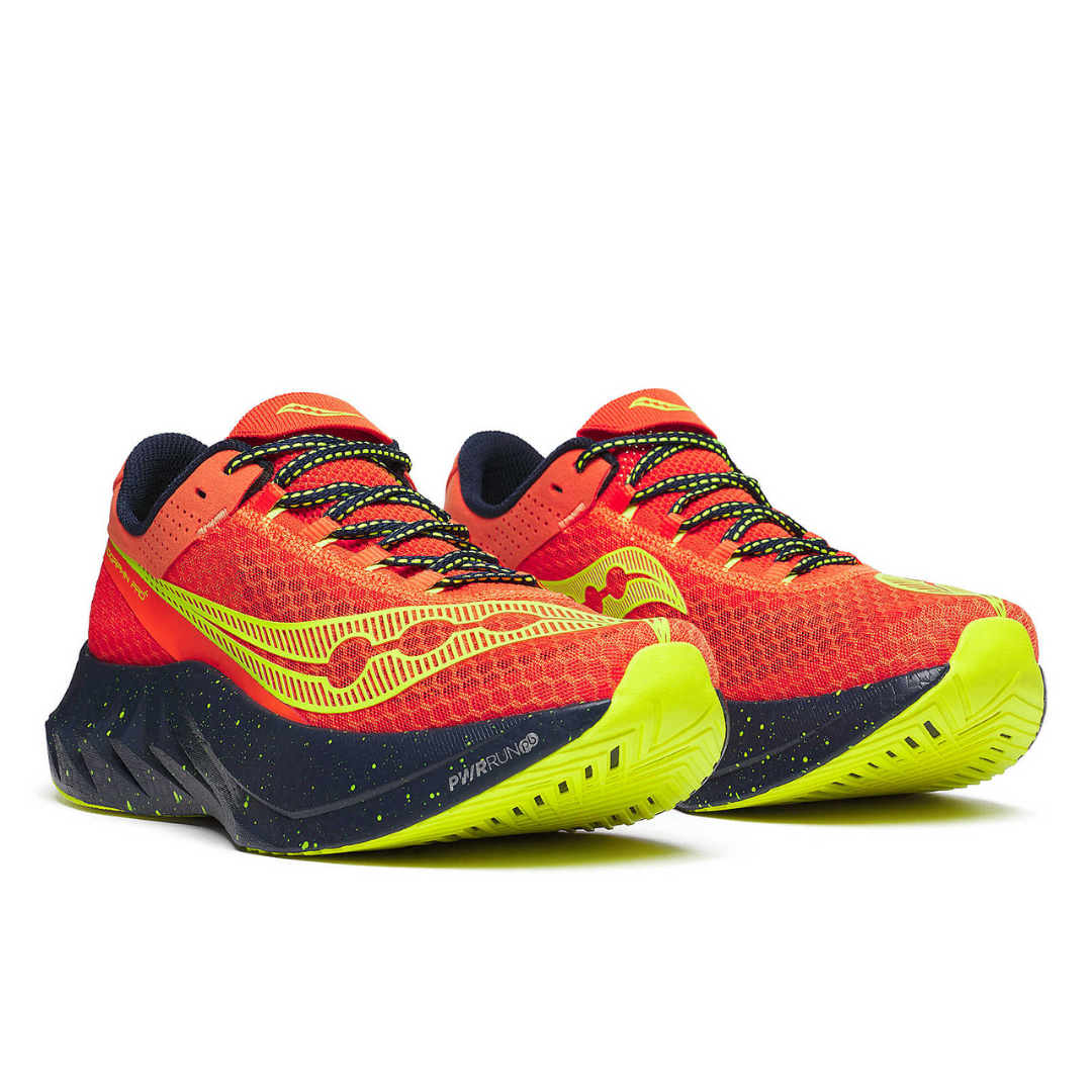 Saucony Men's Endorphin Pro 4 Road Running Shoes - Lightweight & Responsive for Marathon Training (Pepper/Navy) | Perfect for Long Distance Racing & High-Performance Running