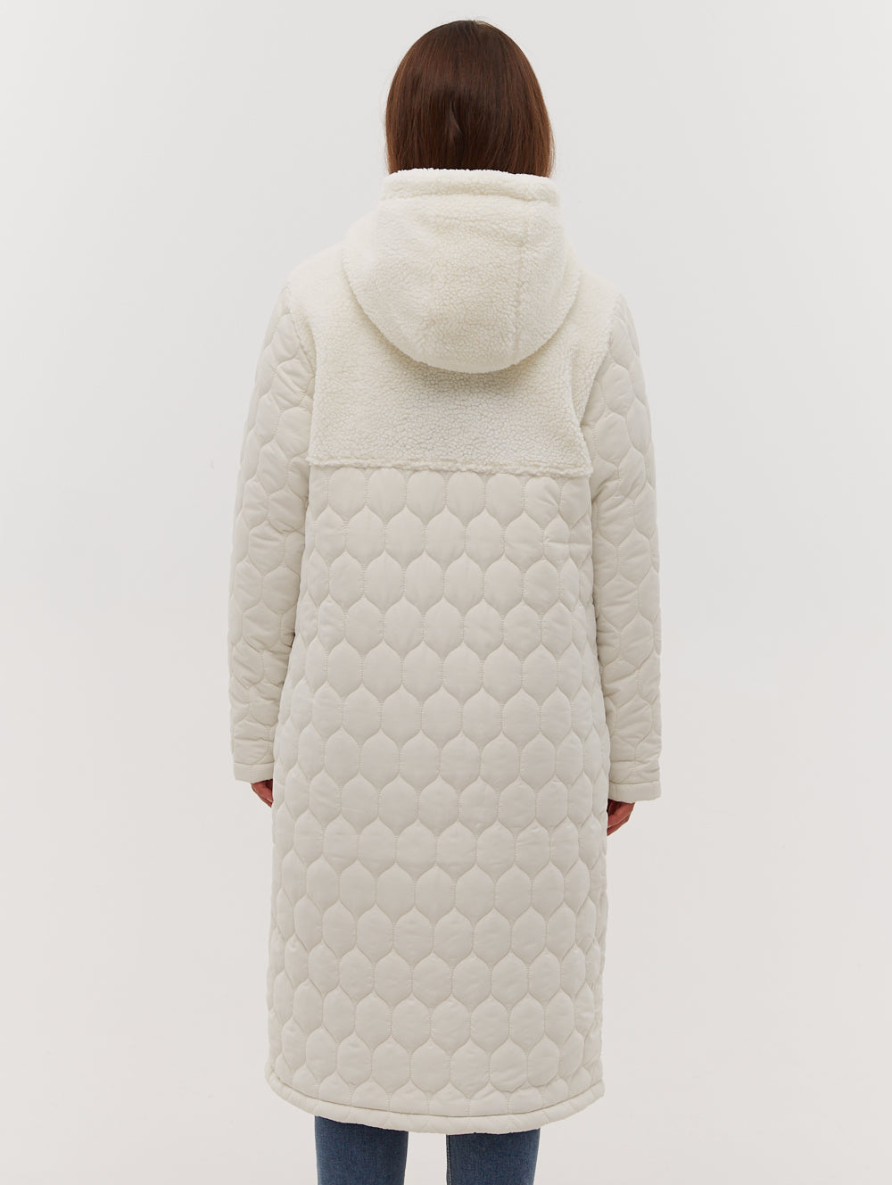 Lelah Honeycomb Quilted Longline Parka Jacket for Women - Winter Warm Coat with Hood, Water-Resistant Outerwear for Cold Weather - Perfect for Commuting, Travel & Outdoor Activities