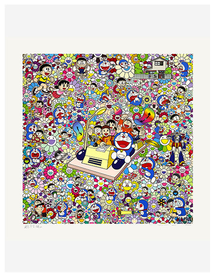 Takashi Murakami On An Endless Journey On A Time Machine - Limited Edition Art Print for Home & Office Decor