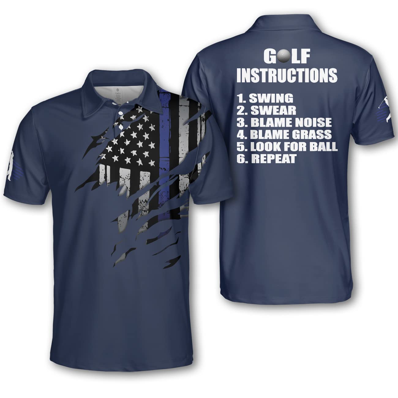 American Flag Polo Shirt for Men - Patriotic Dry Fit Golf Shirt, Breathable Performance Polo with US Flag Design - Perfect for Golf, Casual Wear & 4th of July Celebrations