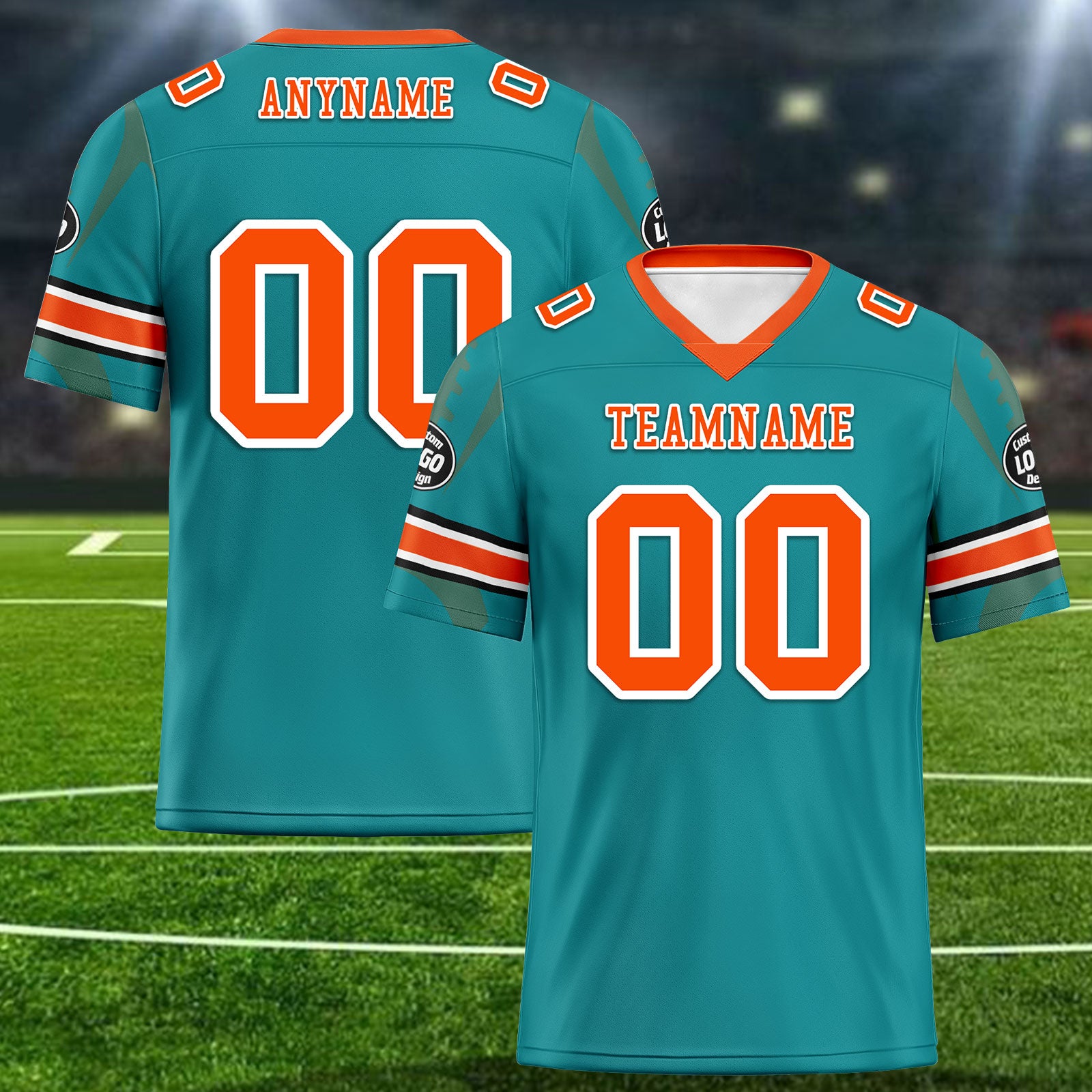 Custom Light Green Miami Personalized Authentic Football Jersey FBJ02 D025033 - Perfect for Game Day, Fan Events & Sports Enthusiasts
