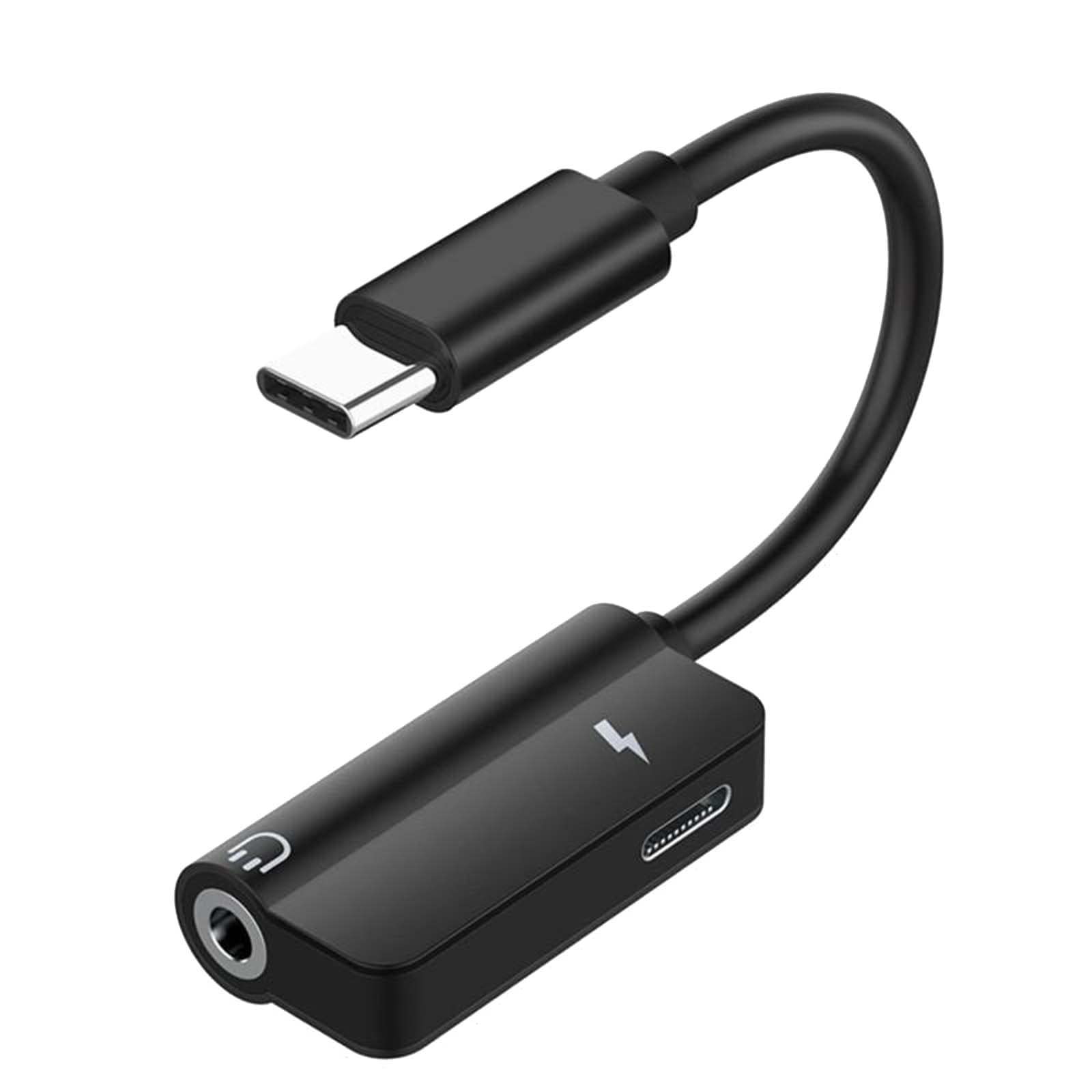 1Pc USB Type C to 3.5mm Audio Adapter - 3.5mm Headphone Jack Splitter Cable for Smartphones, Laptops & Tablets - Compatible with USB-C Devices (Black) - Perfect for Music, Gaming & Hands-Free Calls