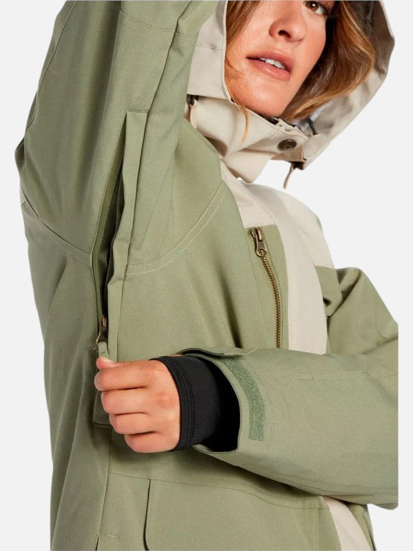 DC Women's Liberate Green Snow Jacket - Waterproof Winter Coat for Skiing, Snowboarding & Outdoor Adventures