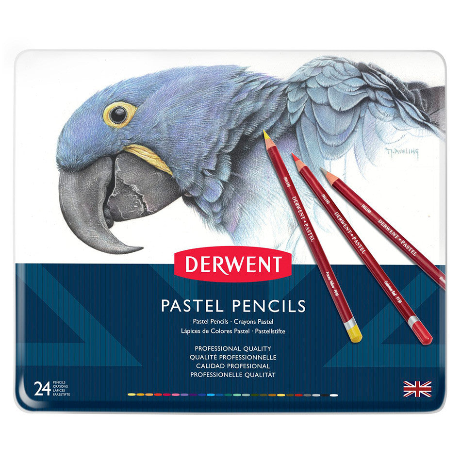 Derwent Pastel Pencils Set of 24 - Premium Soft Pastel Drawing Pencils for Artists & Sketching - Perfect for Portraits, Landscapes & Mixed Media Art