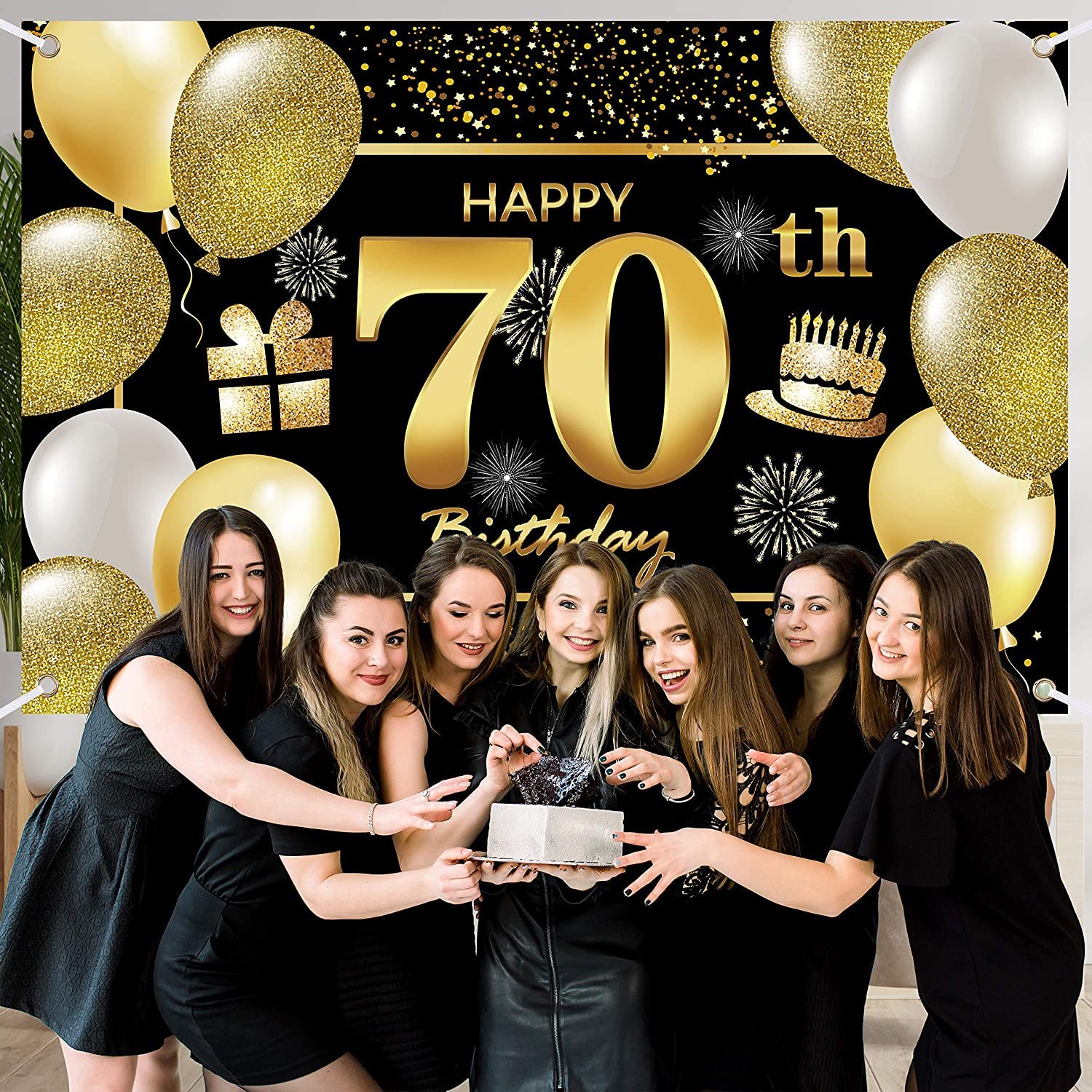 70th Happy Birthday Banner - Premium Birthday Decorations for Men - Party Backdrop & Supplies - Perfect for Milestone Celebrations, Retirement Parties & Family Gatherings