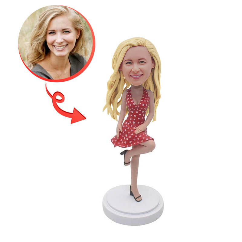 Custom Beauty Girl Bobblehead - Sexy Pose Figurine for Desk Decor, Gift, or Collectible | Personalized & Unique