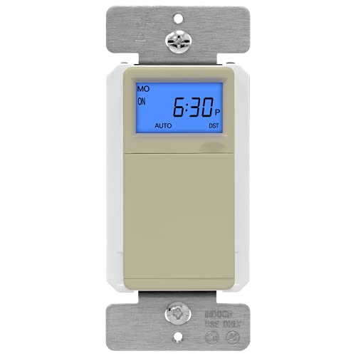 TOPGREENER 7-Day Programmable Digital Astronomic Timer Switch - Sunrise Sunset Timer for Lights, Fans & Motors | Single-Pole/3-Way | UL Listed Ivory (TGT01-H-I) | Perfect for Home Automation & Energy Savings