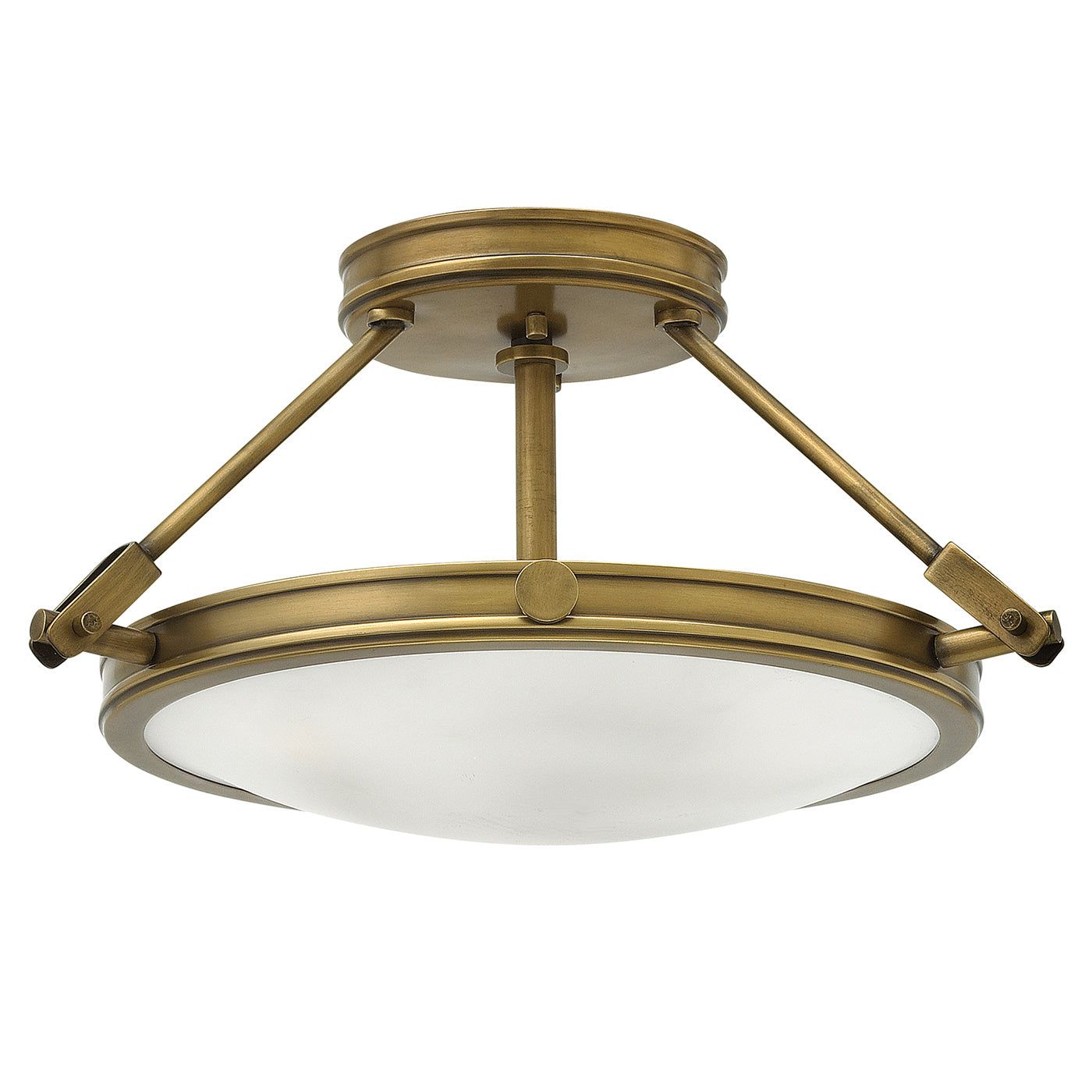 3/4L Semi Flush Ceiling Light with Heritage Brass Finish - Vintage Style Lighting for Dining Room, Bedroom & Hallway