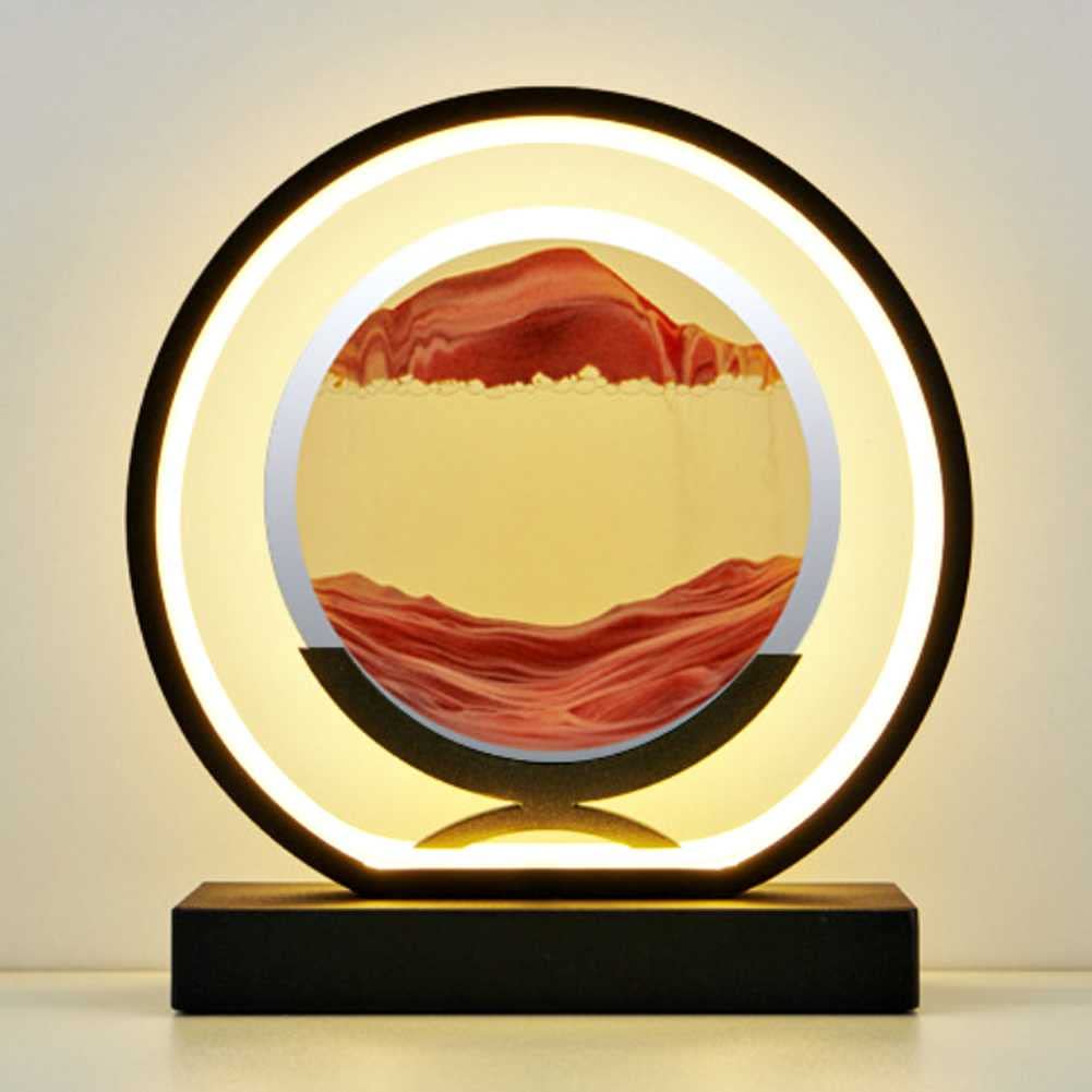 3D Deep Sea Sand Art Moving Sand Picture - Round Glass Flowing Sandscape Frame for Home, Office & Kids Room Decor | Relaxing Desktop Artwork for Stress Relief & Meditation