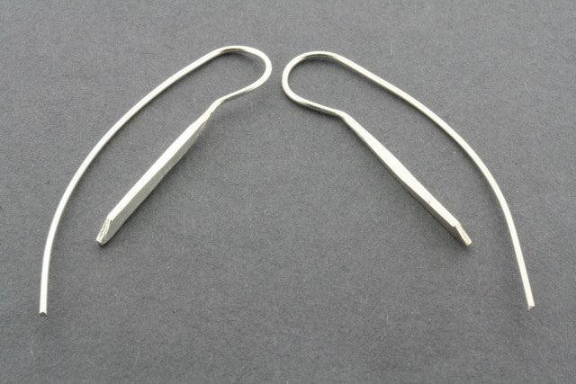 Flattened Curve Earrings - Sterling Silver Dangle Hoop Earrings for Women | Perfect for Everyday Wear & Special Occasions