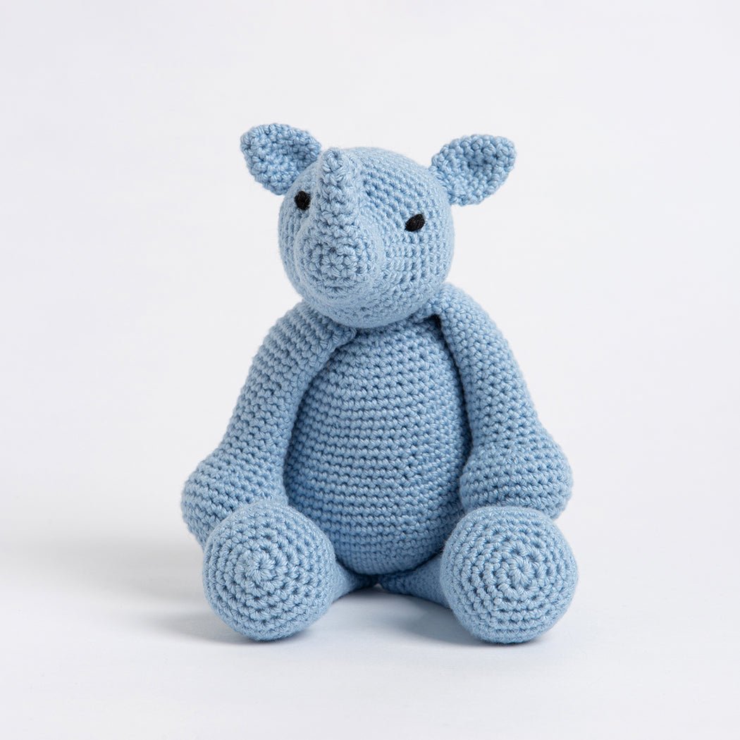 Rachel The Rhino Crochet Kit for Beginners – DIY Cotton Yarn Animal Amigurumi Craft – Perfect for Gifts, Home Decor & Kids' Playtime