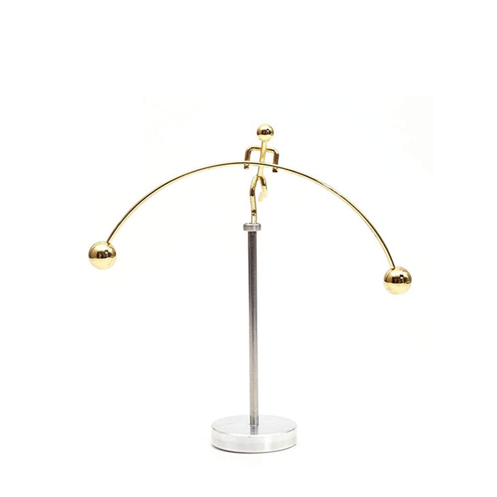 Creative Iron Man Balance Ball Swing Steel Rotating Tumbler Toy - Kinetic Art Weightlifter Desk Decor for Home & Office (Gold) | Stress Relief Gadget, Superhero Collector's Item, Unique Gift for Marvel Fans