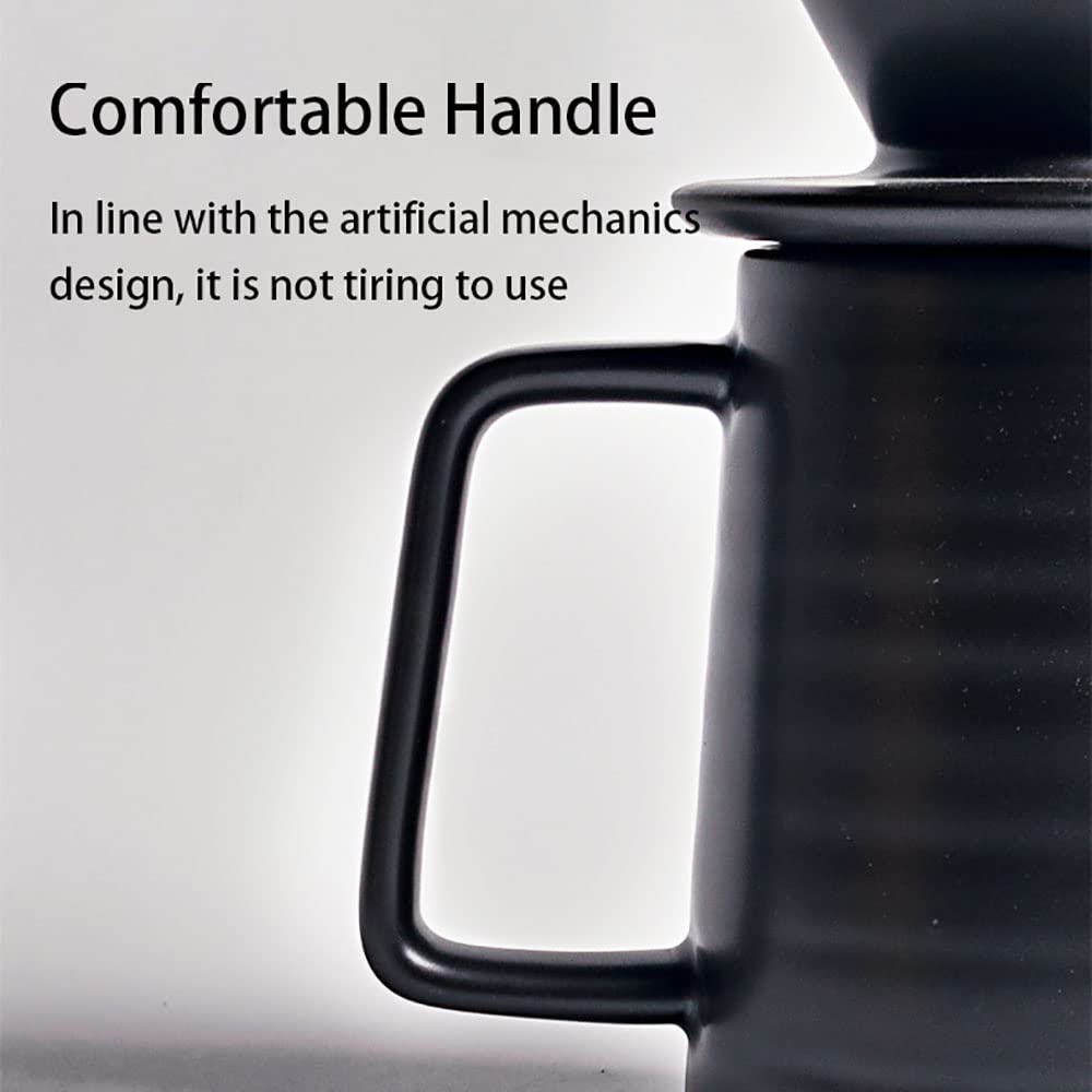 Premium Ceramic Pour Over Coffee Maker - Hand Drip Brewer with Glass Carafe & Reusable Filter - Perfect for Home Brewing, Office Use & Cafe Baristas - Enjoy Specialty Coffee Anytime