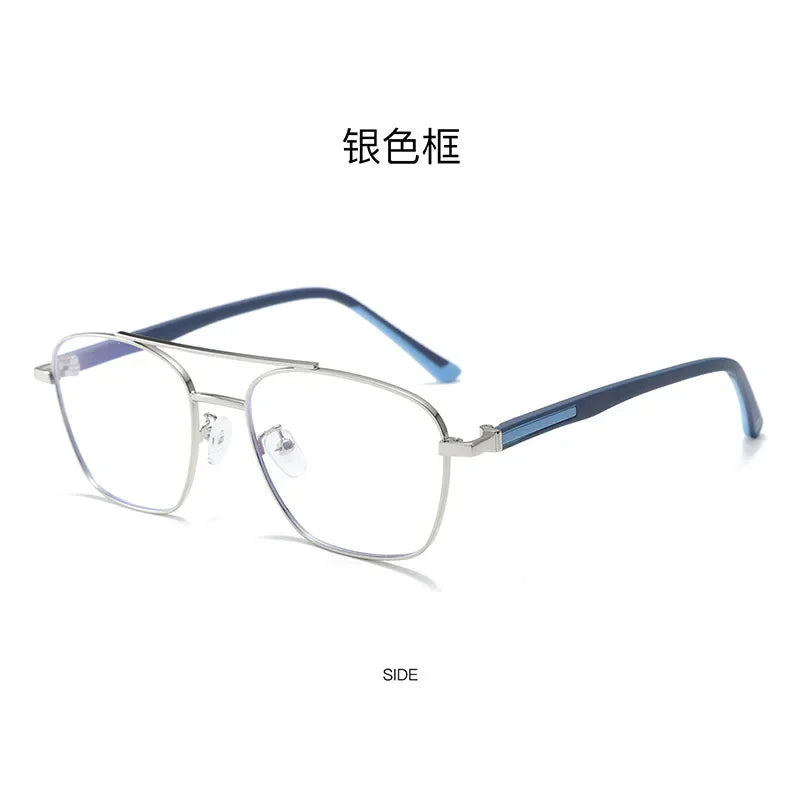Aror Unisex Full Rim Square Double Bridge Alloy TR90 Eyeglasses 39491 - Lightweight & Durable Frames for Men & Women - Perfect for Reading, Work, and Everyday Use