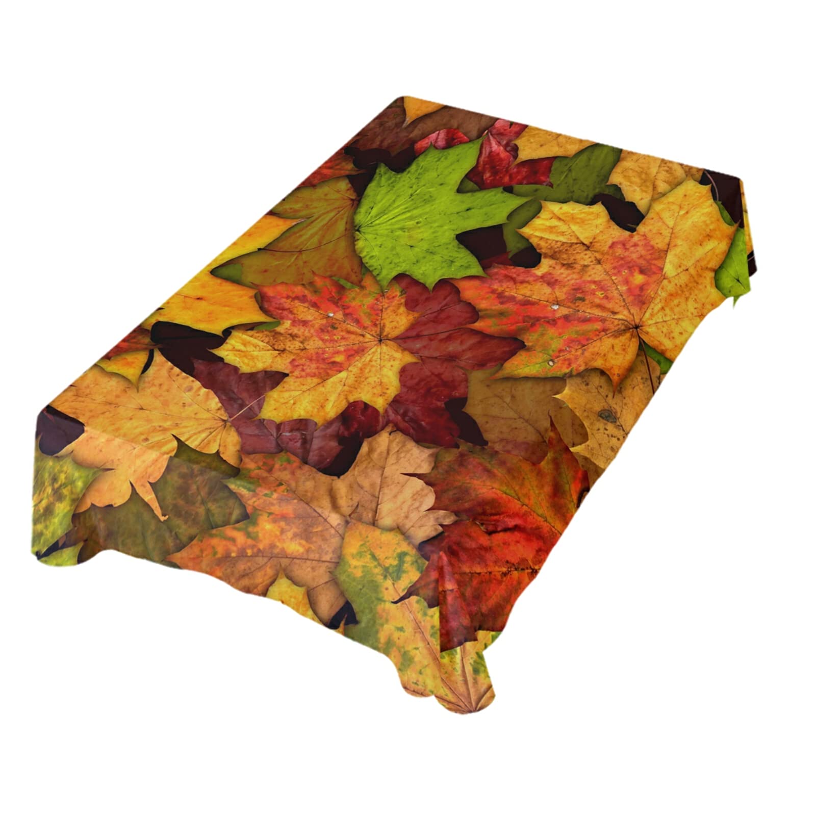Premium Dallonan Polyester Tablecloth 60x120 Inch - Elegant Dry Autumn Leaves Design for Party, Wedding, Thanksgiving & Holiday Table Decor - Rectangle Dining Table Cover for Indoor & Outdoor Events