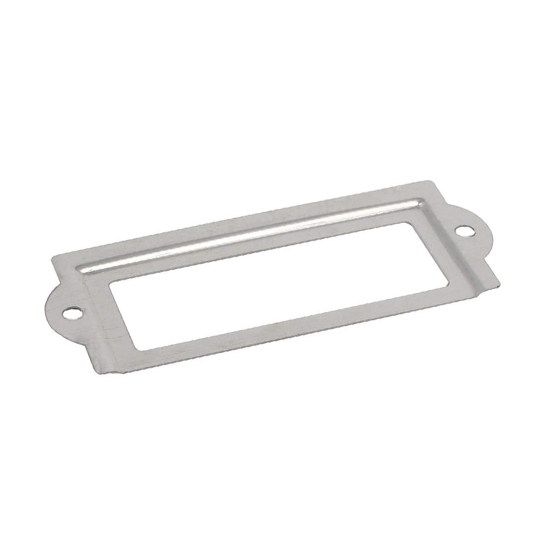 New Lon0167 Silver Tone Iron Tag Label Frame - 83mm x 32mm Office Pharmacy Drawer Organizer (20pcs) - Durable & Reliable for Medical Supplies Organization | Perfect for Clinic, Hospital & Home Medicine Cabinets