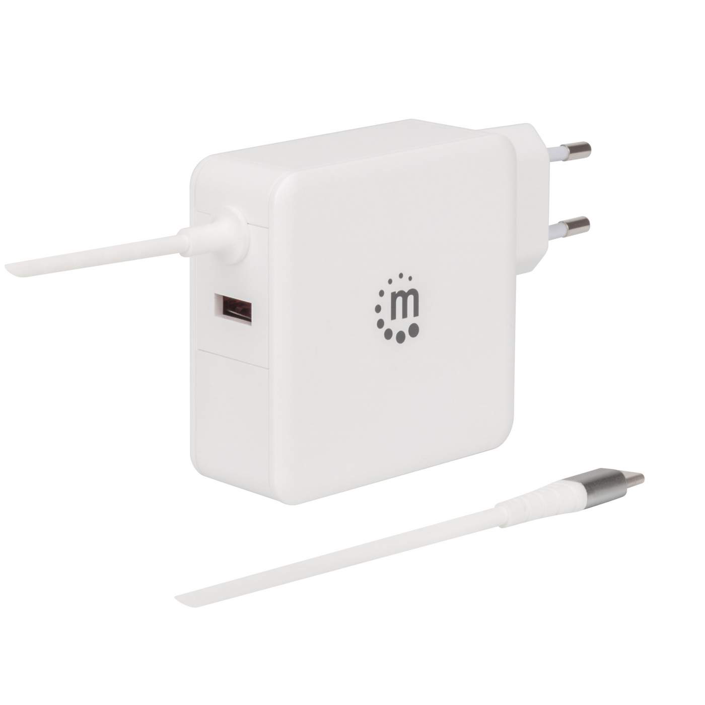 60W USB C Wall Charger with Built-in Cable - Fast Power Delivery Charger for iPhone 15, MacBook, iPad Pro & More | Home, Office, Travel Use