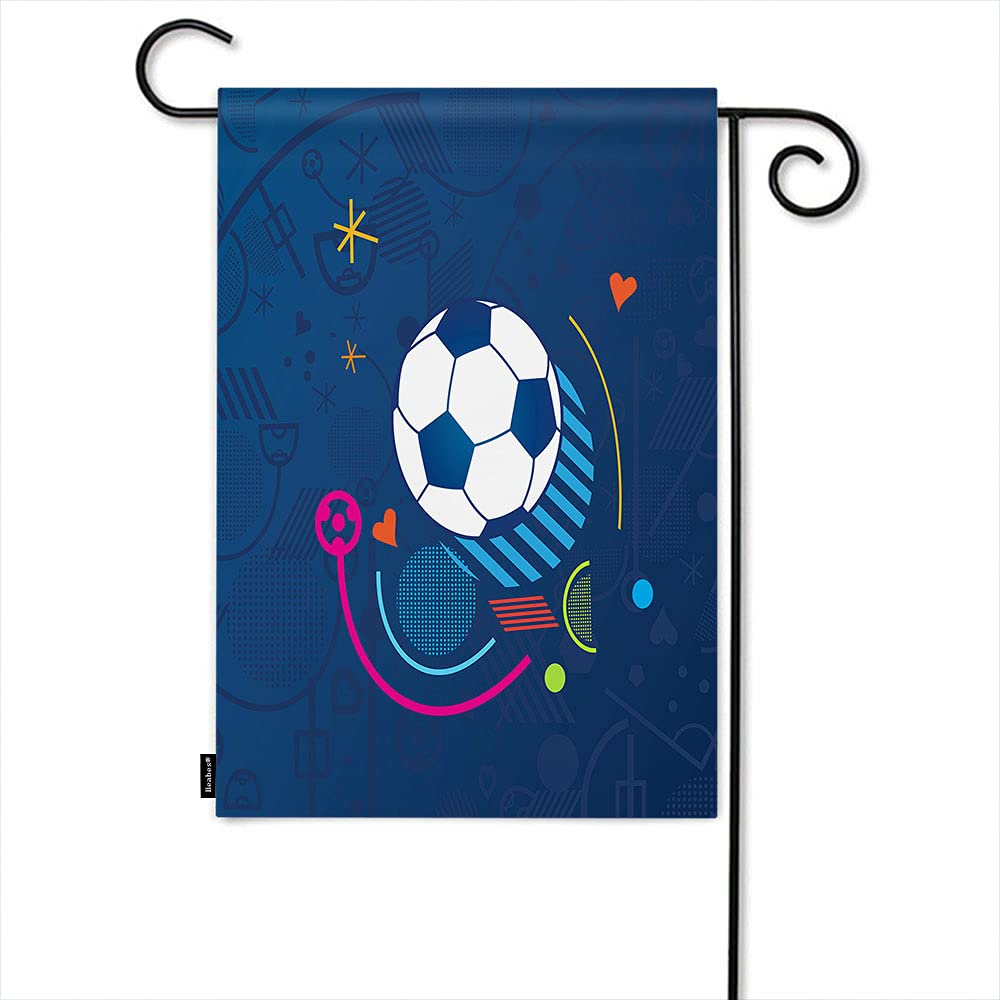Double-Sided 12x18 Inch European Championship Soccer Garden Flag - Abstract France Football Heart Design for Yard, Patio, Lawn & Outdoor Decor | Perfect for Soccer Fans, Sports Events & Home Decoration
