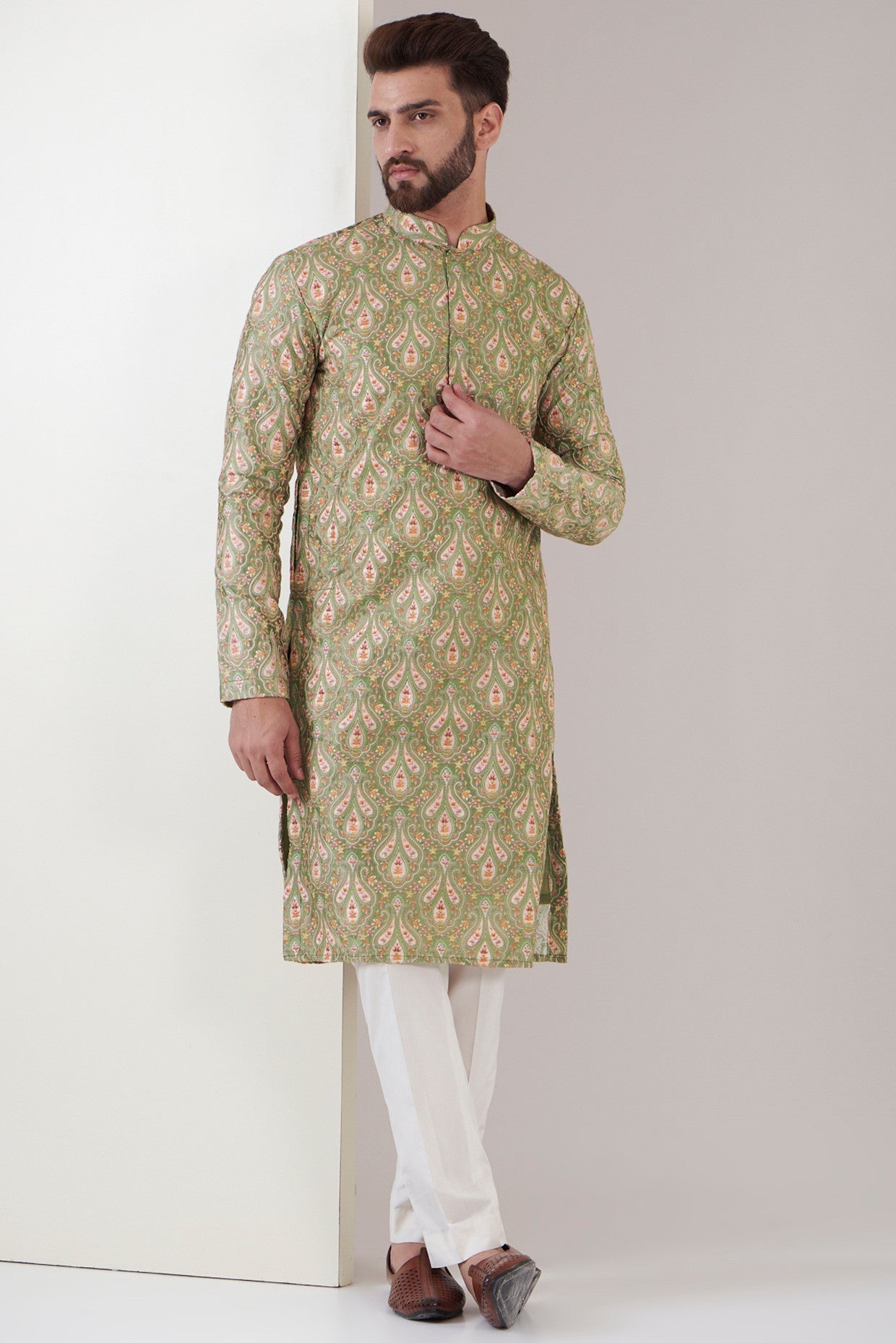Mehandi Green Embroidered Kurta for Women - Traditional Indian Tunic Top for Festivals & Parties | Perfect for Diwali, Weddings & Cultural Events