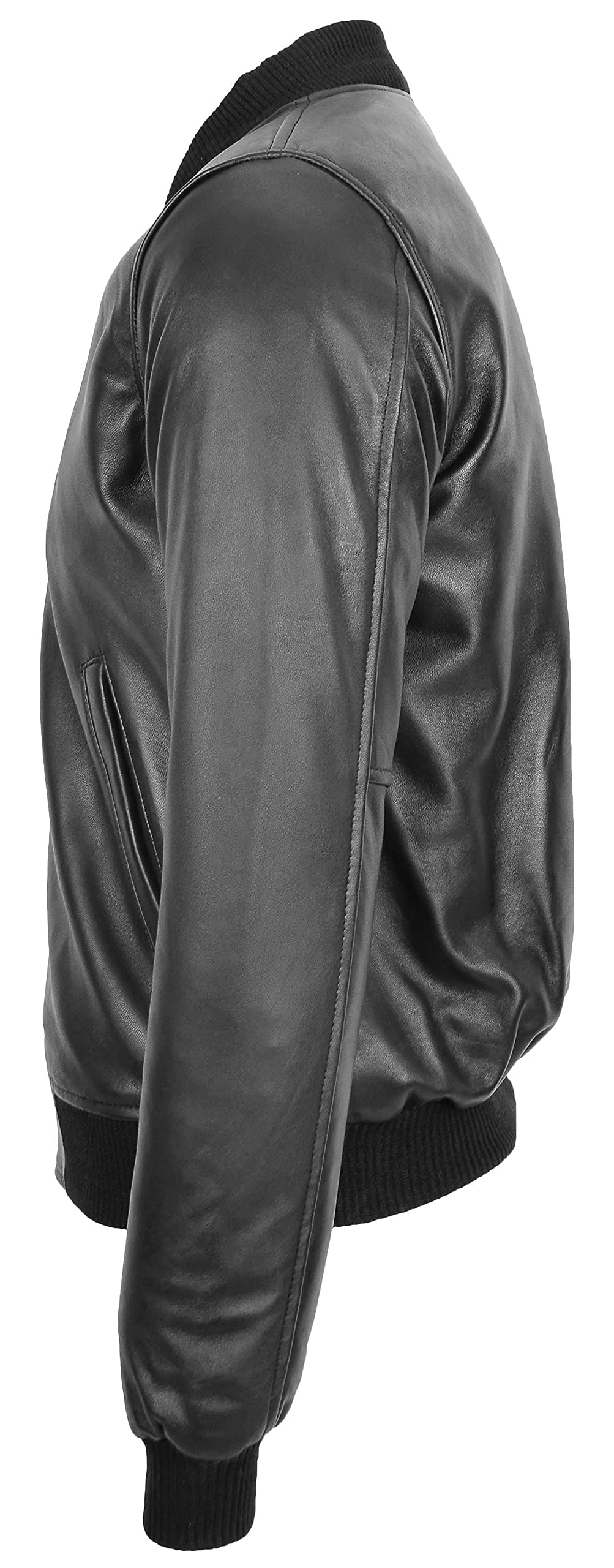 Men's Genuine Leather Bomber Jacket MA-1 Varsity Style Ryan - Classic Aviator Flight Jacket for Casual Wear & Night Out