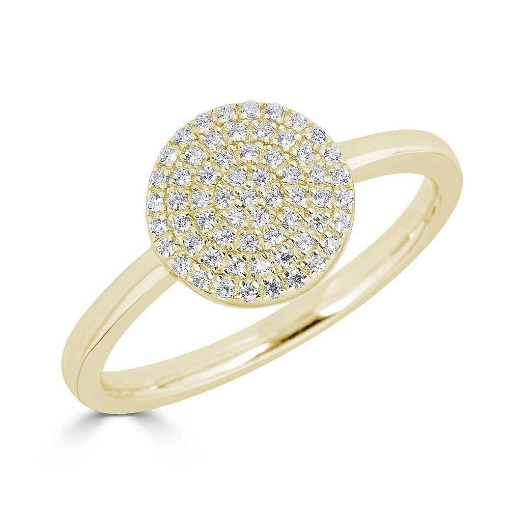 14KT Gold 1/5 CTW Diamond Pave Round Ring for Women - Elegant Wedding Band, Anniversary Gift & Everyday Jewelry