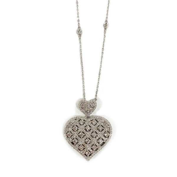 18K White Gold Diamond Necklace for Women - Elegant Dainty Pendant Jewelry Gift for Anniversary, Valentine's Day & Special Occasions