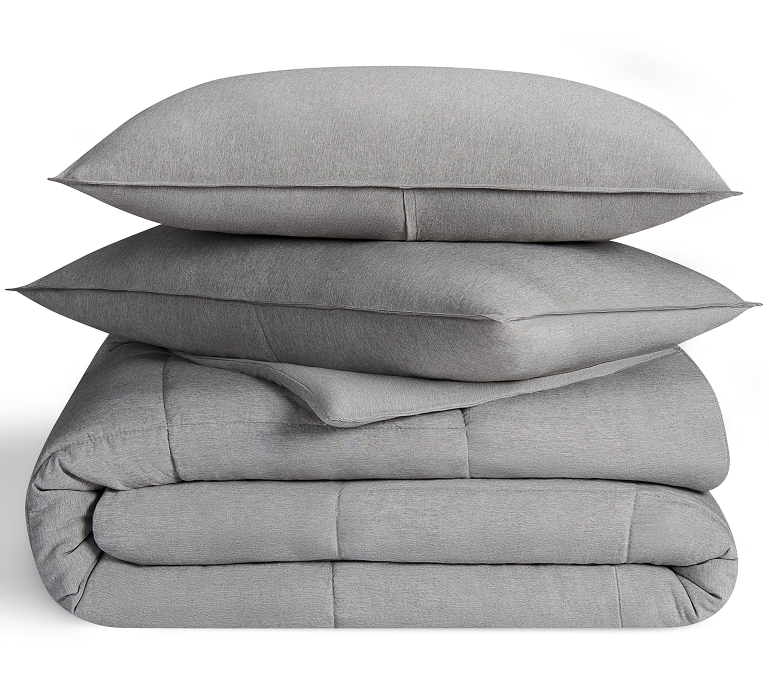 UGG Leonora Comforter Set - Full/Queen Size Light Grey Down Alternative Blanket | Reversible, Hypoallergenic & Machine Washable | All-Season Cozy Bedding with 2 Pillow Shams | Perfect for Master Bedroom, Guest Room & Dorm Comfort