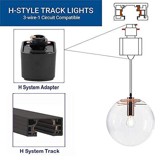 Kiven H-System Adjustable Track Mount Pendant Lighting - Brushed Brass Finish - Modern Kitchen Island Light Fixture - Perfect for Dining Room, Bar Counter, and Commercial Spaces - Model TB0590-A