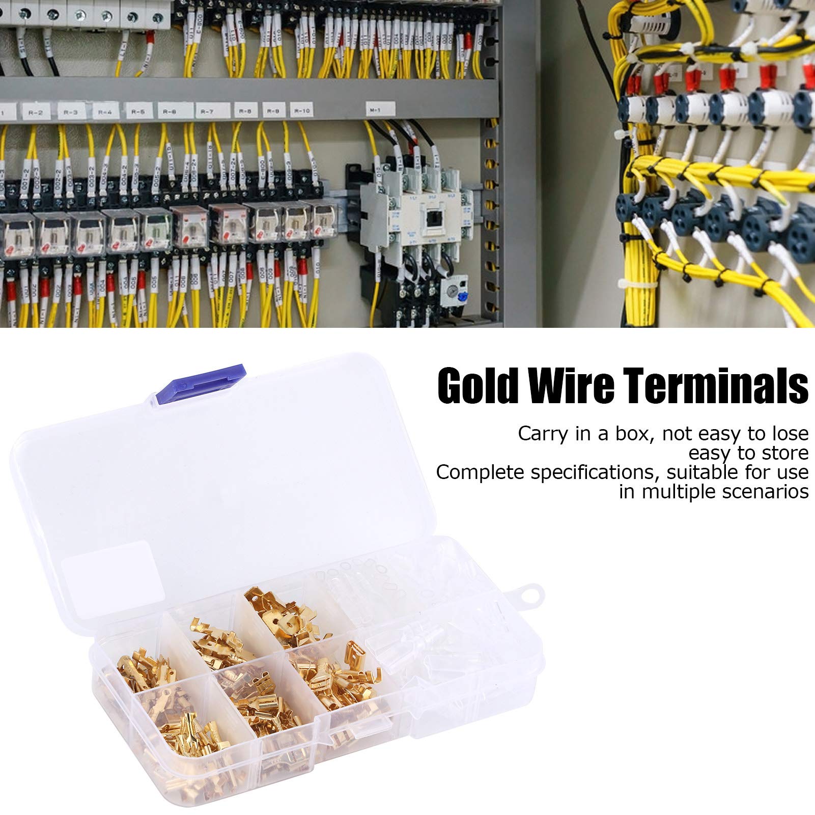 210Pcs 2.8/4.8/6.3MM Gold Plated Insulated Male Female Electrical Wire Terminals Connectors Kit - Secure Crimp Connectors for Automotive, Home Wiring & DIY Electronics Projects