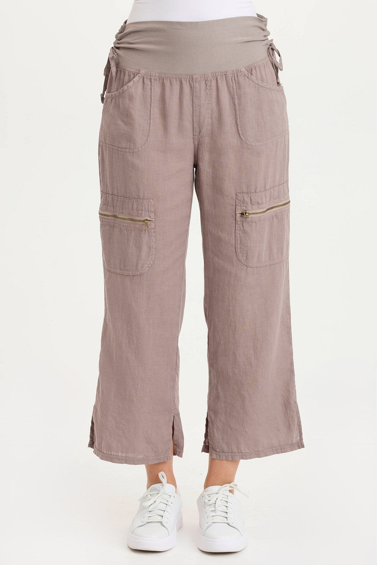 Amica High Waist Linen Cargo Pants for Women - Comfortable & Stylish Casual Trousers for Summer, Travel, and Outdoor Activities