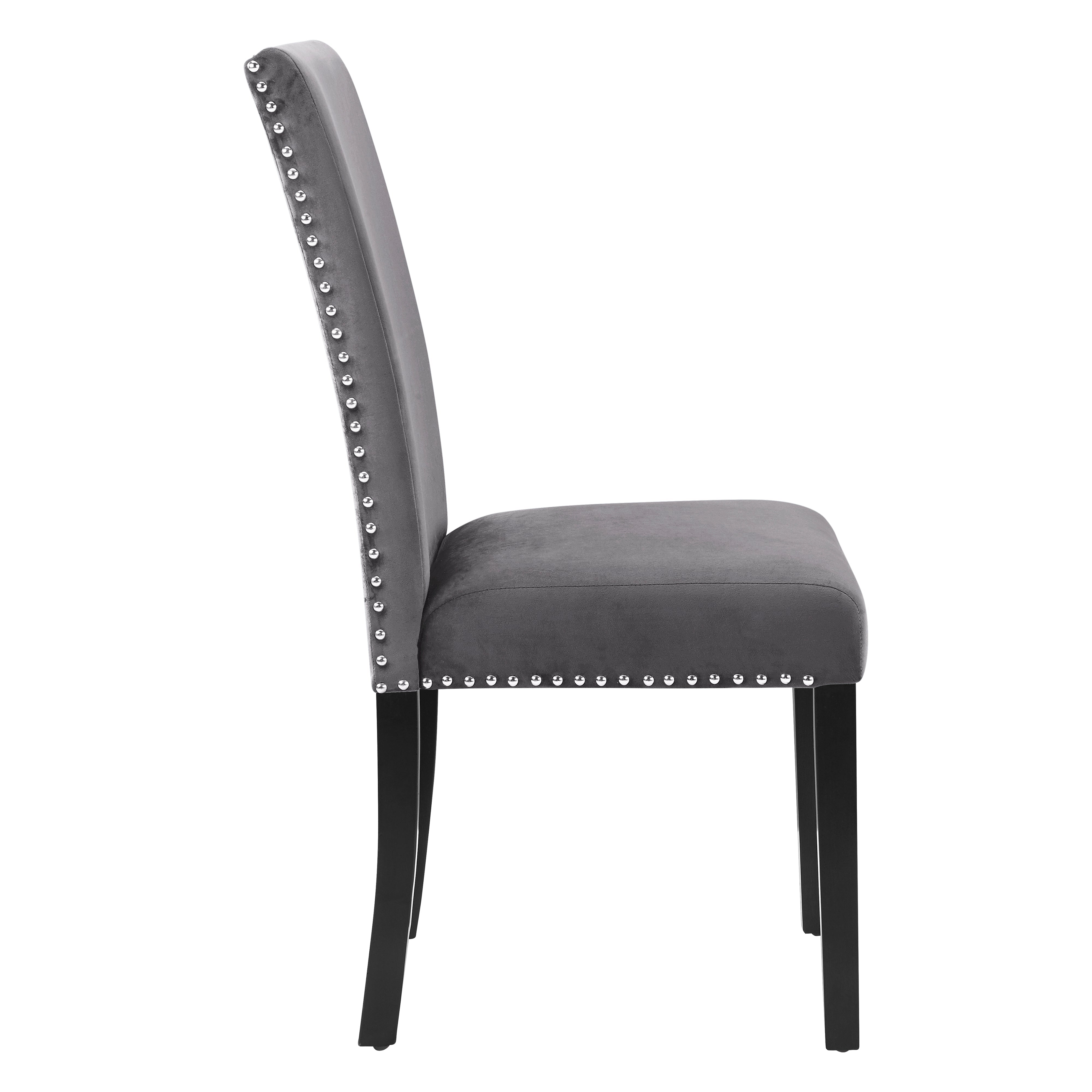 Roundhill Furniture 5-Piece Mella Dining Set - Round Faux Marble Table with 4 Velvet Parsons Chairs, Dark Espresso Finish - Perfect for Small Spaces, Breakfast Nooks & Modern Apartments