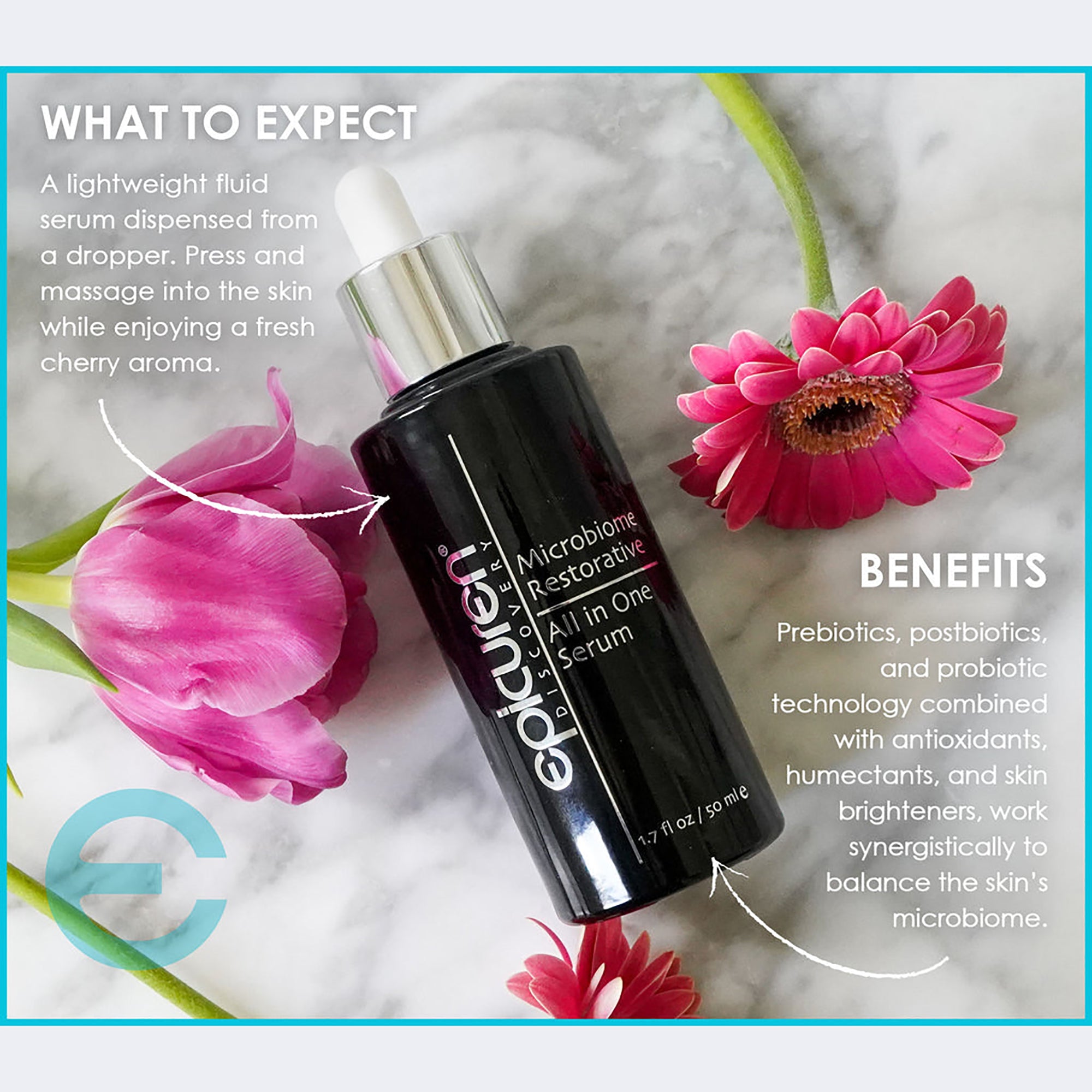Epicuren Microbiome Restorative All In One Serum - Anti-Aging Face Serum for Hydration & Skin Repair | Perfect for Daily Skincare Routine & Nighttime Use