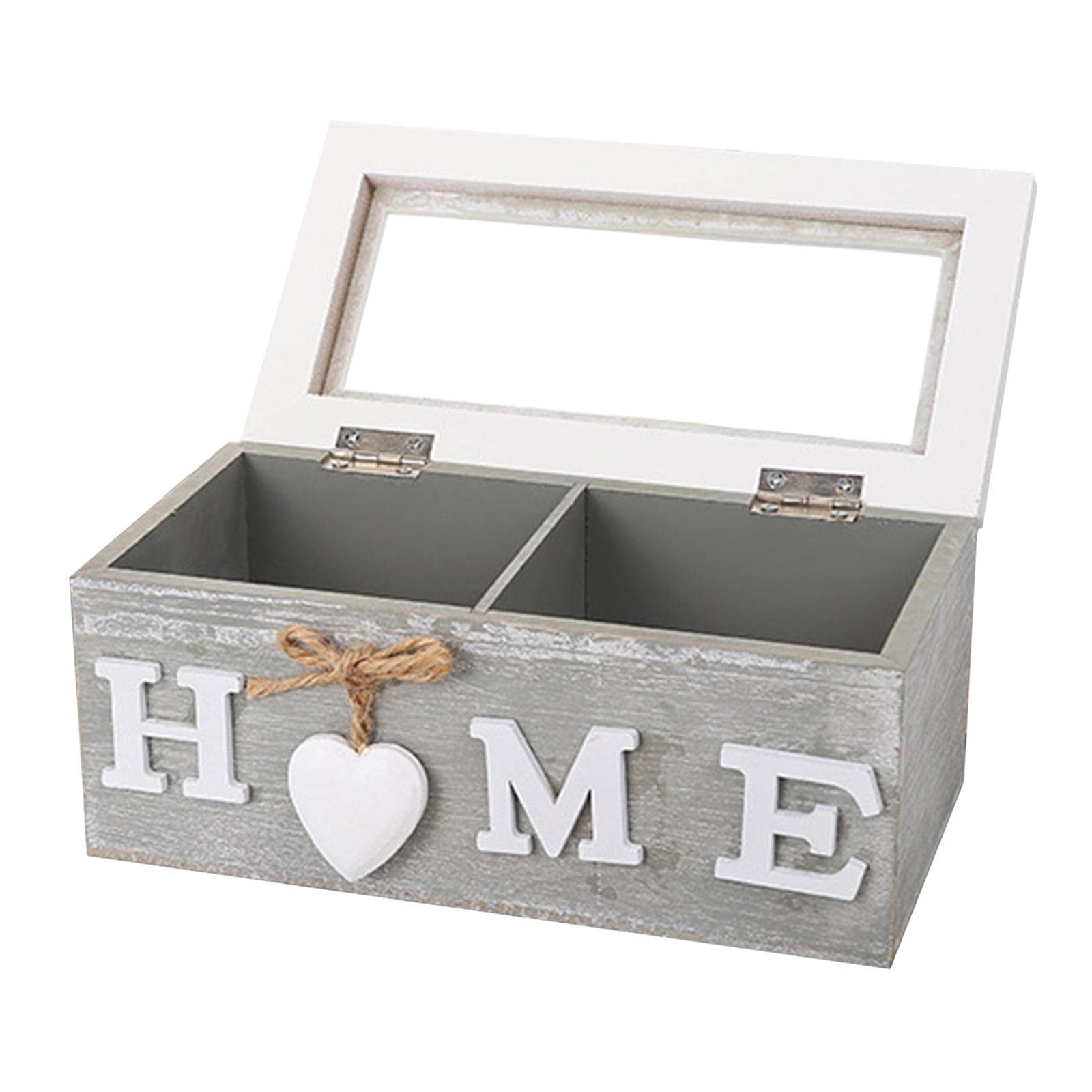 Baoblaze 2-Grid Tea Bag Organizer & Jewelry Storage Box - Kitchen Cabinet Decoration for Tea Bags, Spices, and Small Accessories | Perfect for Home, Office, and Gift Giving