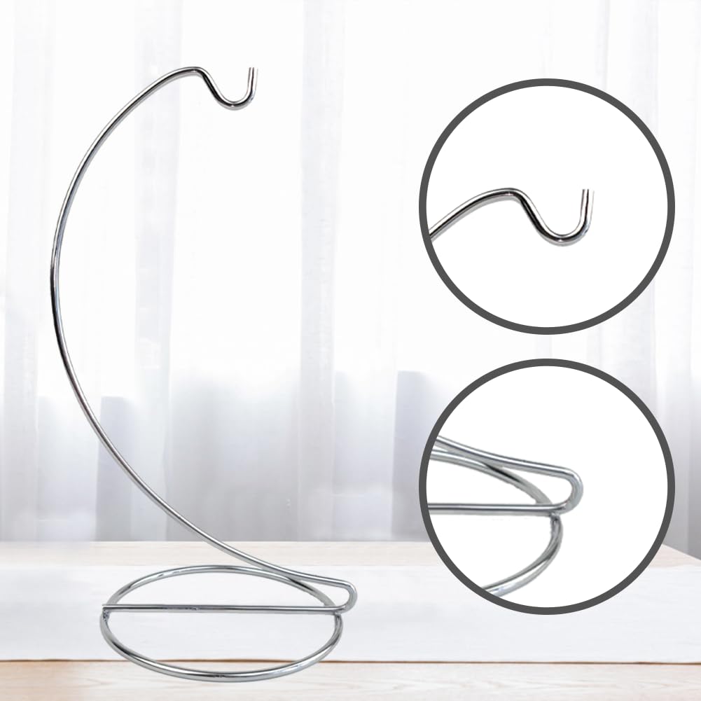 CXLE Ornament Display Stand - 9x4 Silver Iron Pothook Holder for Hanging Glass Globe, Air Plant Terrarium, Witch Ball, Christmas Decorations - Perfect for Home, Wedding & Holiday Decor Display