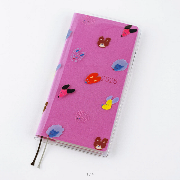 2025 Hobonichi Weeks Clear Cover - Keiko Shibata Design with Fluttering Dog Ears | Durable Planner Protector for Daily Use, Office & School Organization