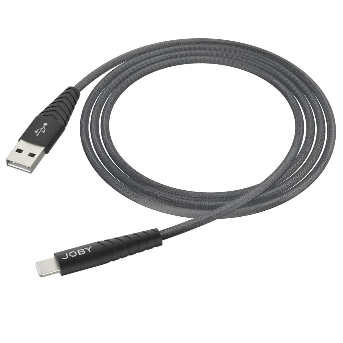 Joby 3.9' High Speed MFi Certified Lightning Cable - Fast Charging & Data Sync for iPhone 14/13/12/11/X/8 - Durable Nylon Braided USB Cable for Home, Office & Travel