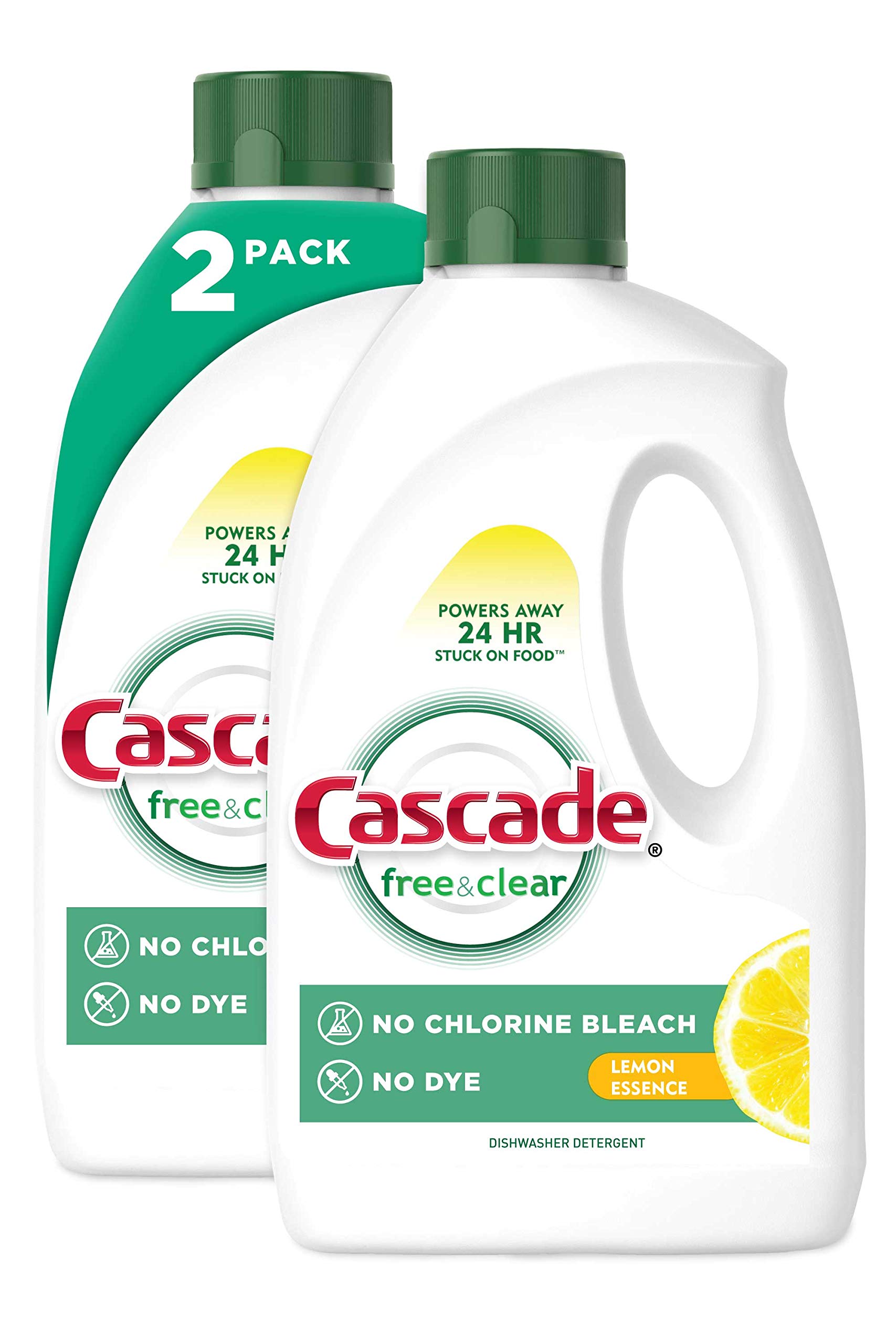 Cascade Free & Clear Dishwasher Detergent Pods - Lemon Scented, 120 fl oz (2 Pack) | Gentle on Skin & Dishes | Perfect for Sensitive Skin & Hard Water Areas