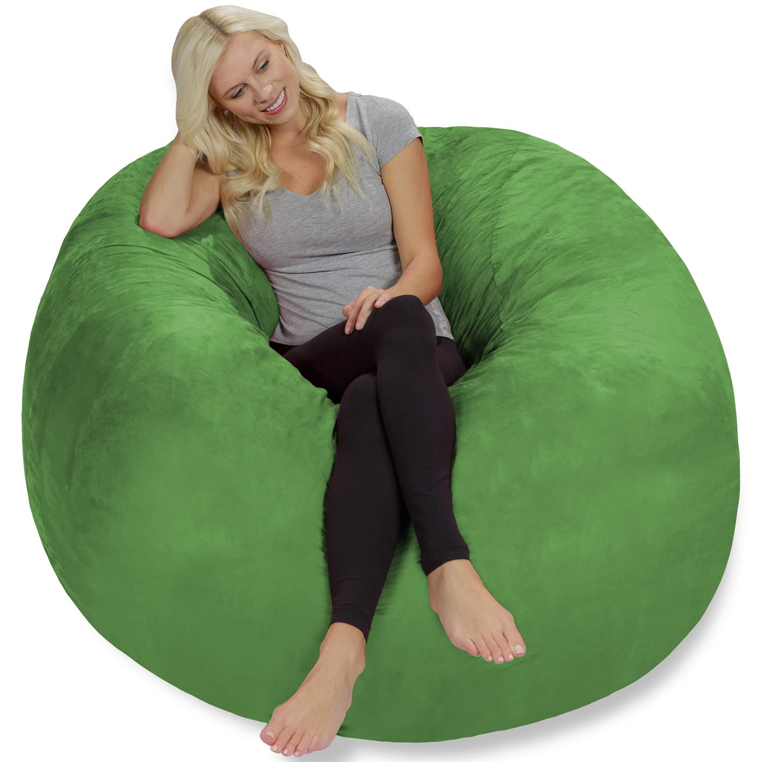 Chill Sack Giant 5ft Memory Foam Bean Bag Chair - Oversized Sofa with Soft Microfiber Cover in Paradise Green - Perfect for Living Rooms, Game Rooms & Dorm Relaxation