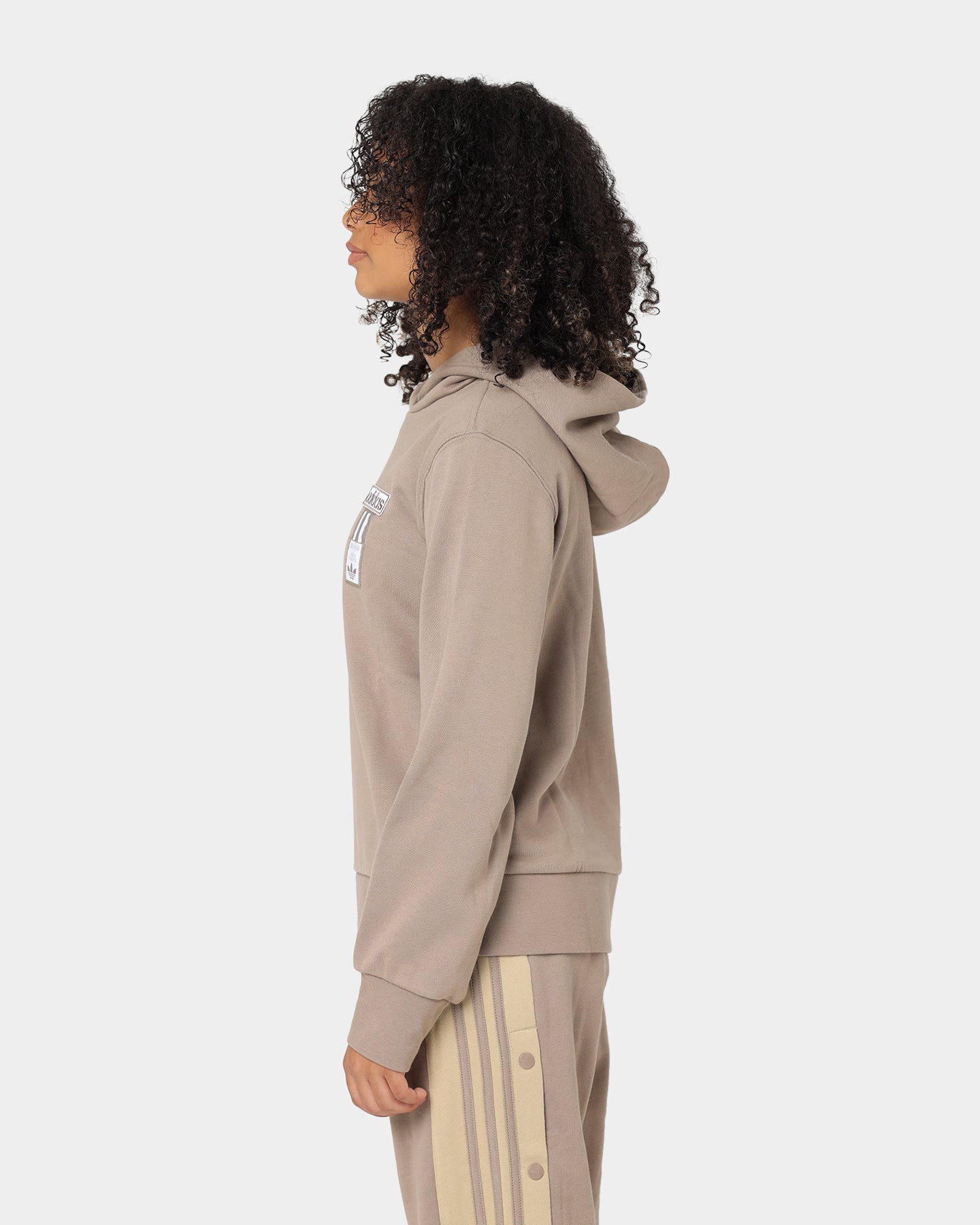 Adidas Women's Adibreak Hoodie - Brown/Beige | Comfortable Fleece Pullover for Casual Wear, Gym & Street Style | Perfect for Running, Yoga & Everyday Outfits