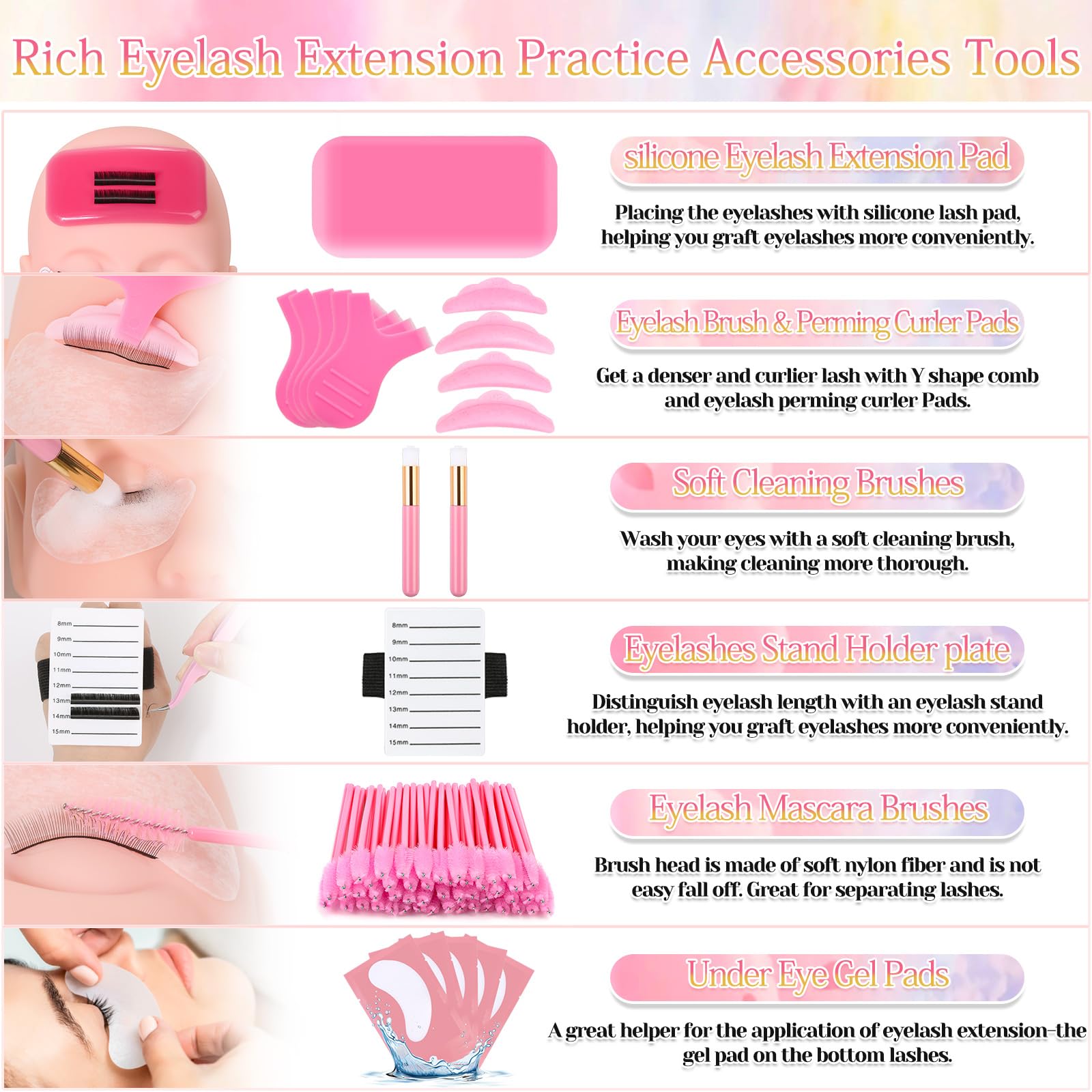 Professional 470PCS Eyelash Extension Kit for Beginners - Includes Lash Glue, Shampoo, Fan & Mannequin Head - Complete Training Supplies for Salon & Home Practice (Perfect for DIY Lash Artists & Beauty Students)