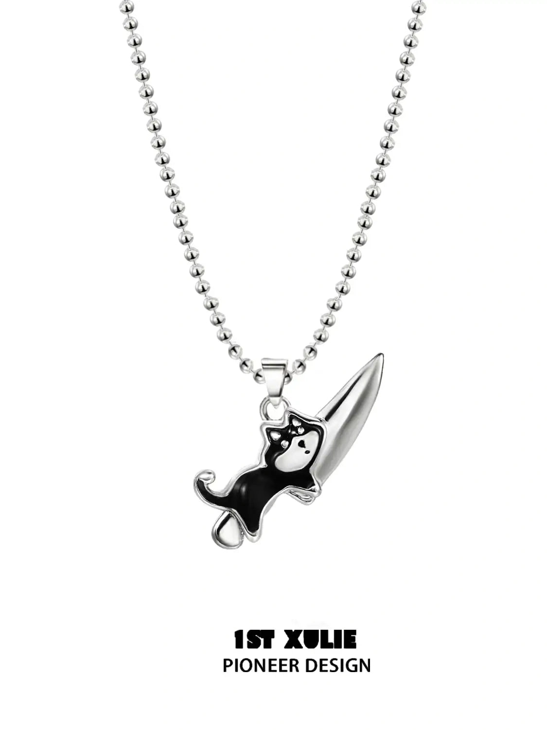 Graffiti Kitten & Puppy 925 Sterling Silver Pendant Necklace Choker - Perfect for Pet Lovers, Gifts & Everyday Fashion Jewelry