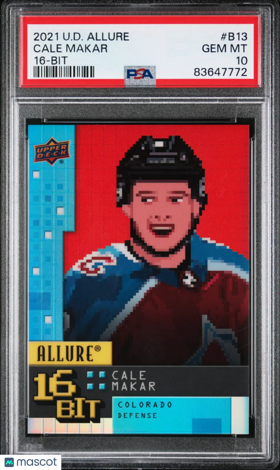 2021 Upper Deck Allure Hockey 16 Bit Cale Makar PSA 10 SSP - Rare Hockey Trading Card for Collectors & Sports Fans - Perfect for Display, Investment & Gifting
