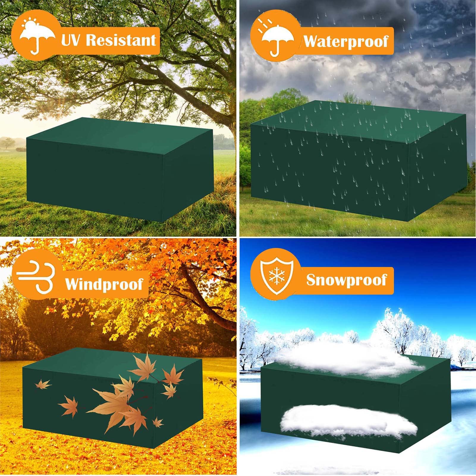 Heavy Duty 420D Oxford Waterproof Outdoor Garden Furniture Covers 47x47x29 Inch - Patio Rattan Cube Set Cover, Table Set Protector for All Weather Use - Perfect for Backyard, Deck, and Poolside Furniture Protection