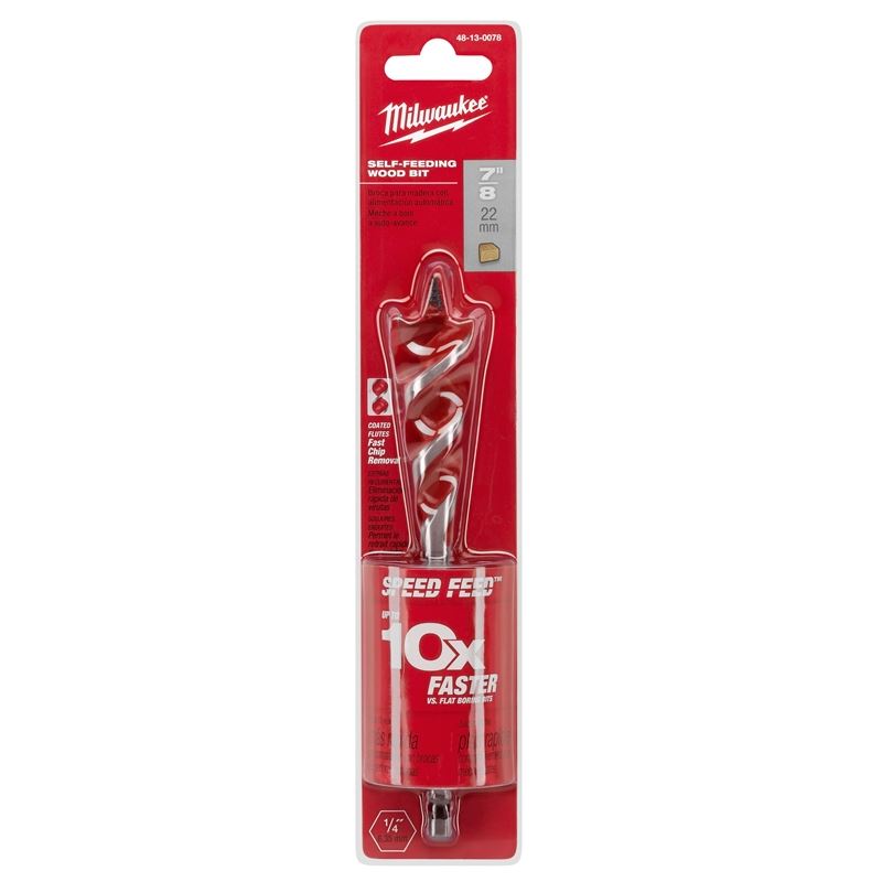 7/8 in. x 6 in. SPEED FEED Wood Drill Bit - High Speed Woodworking & Carpentry Tool for Professional DIY Projects
