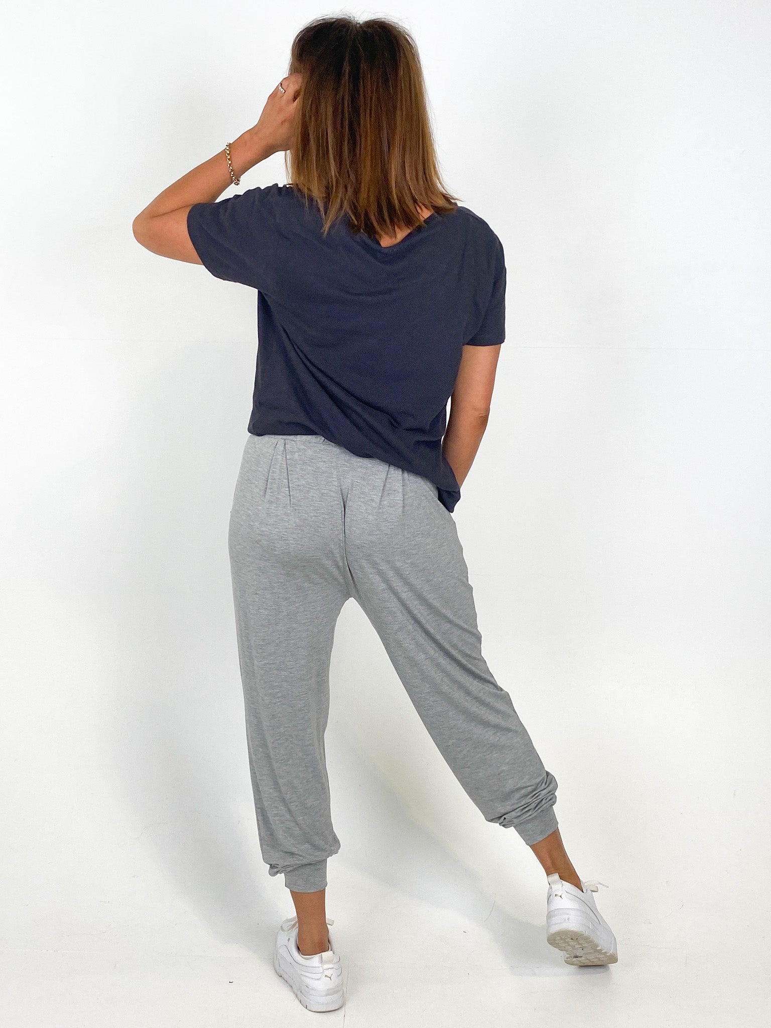 Betty Basics Paris Pant Grey Marle - Women's Casual Lounge Pants for Home, Travel & Relaxation | Soft Comfortable Stretch Joggers