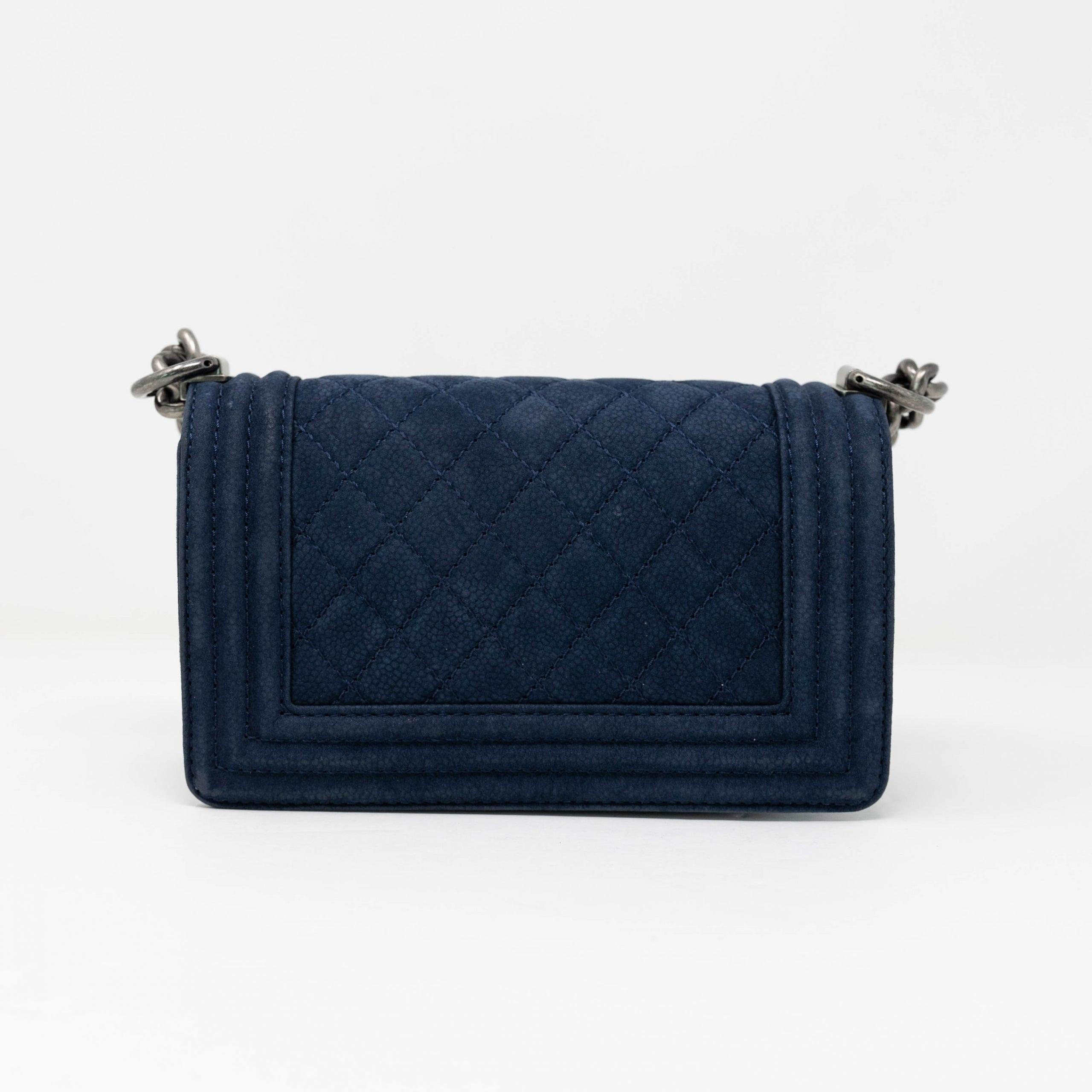 Chanel Blue Suede Small Boy Bag - Luxury Crossbody Handbag for Women | Perfect for Date Night, Parties & Special Occasions
